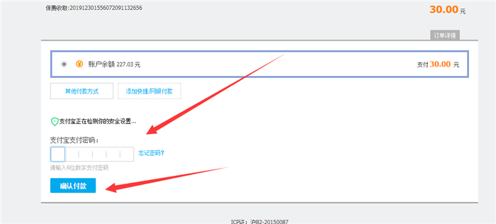 输入支付密码