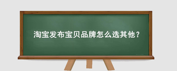 淘宝发布宝贝品牌怎么选其他/other?