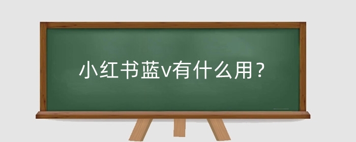 小红书蓝v有什么用?小红书蓝v认证有什么好处?