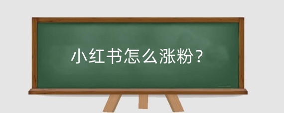 小红书怎么涨粉?小红书怎么花钱买流量?