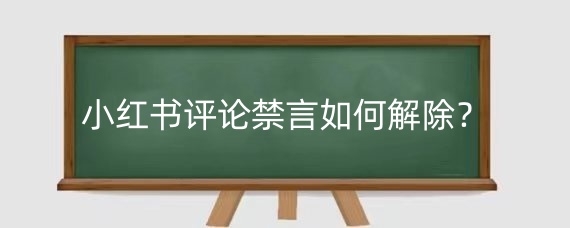 小红书评论禁言如何解除?小红书评论被禁言如何申诉?