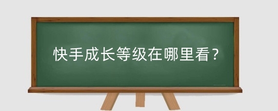 快手成长等级在哪里看?快手成长等级怎么消失了?