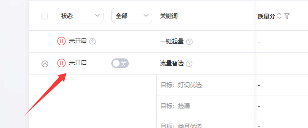 推广计划开启按钮