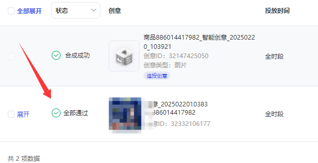 创意审核状态